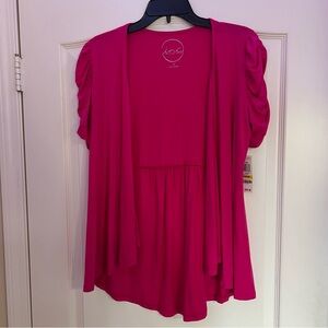 INC International Concepts Cardigan Sweater Womens Pink Knit Open Front - Size M